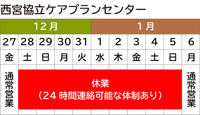 年末年始の営業に関して_ケアプランセンター